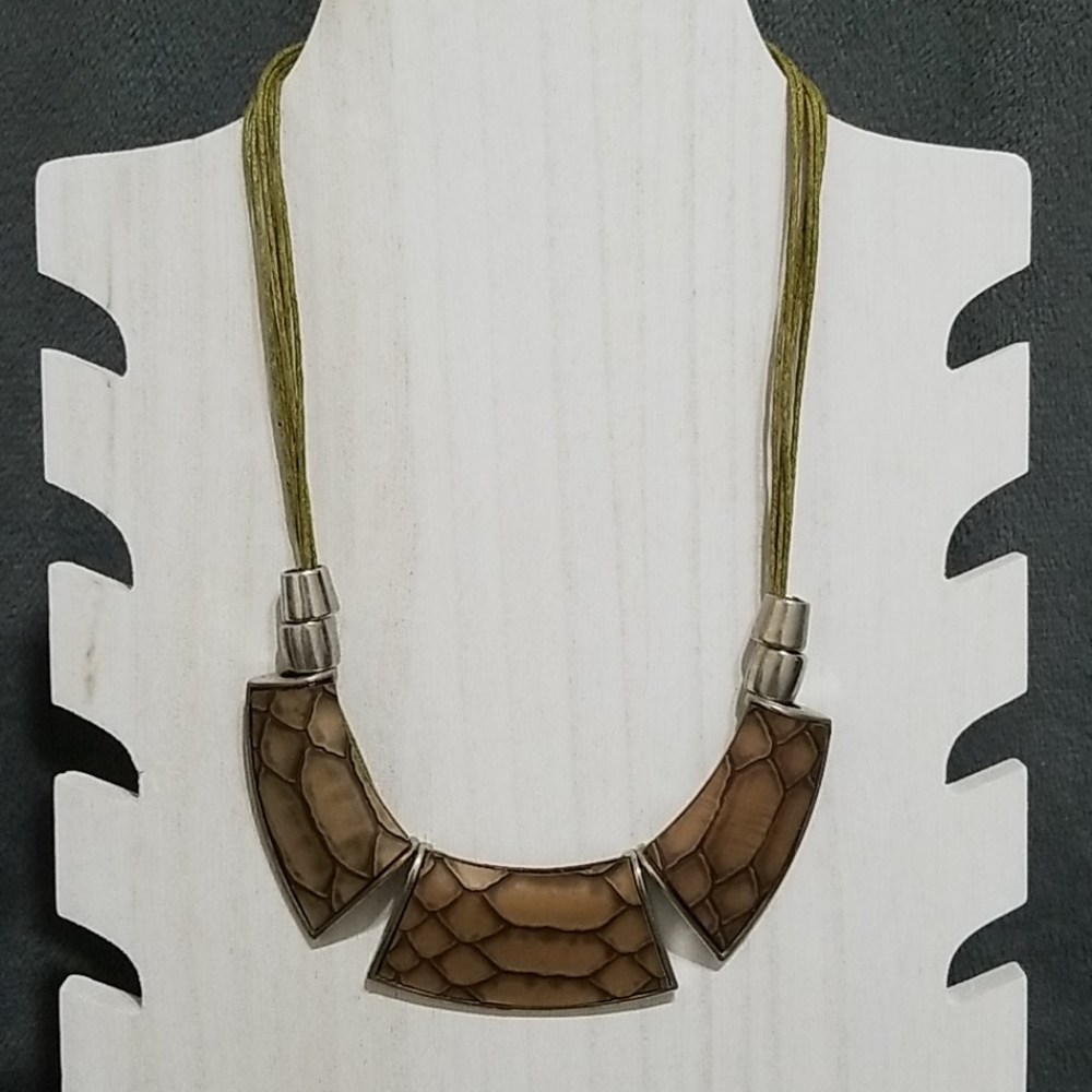 Faux Snakeskin Necklace